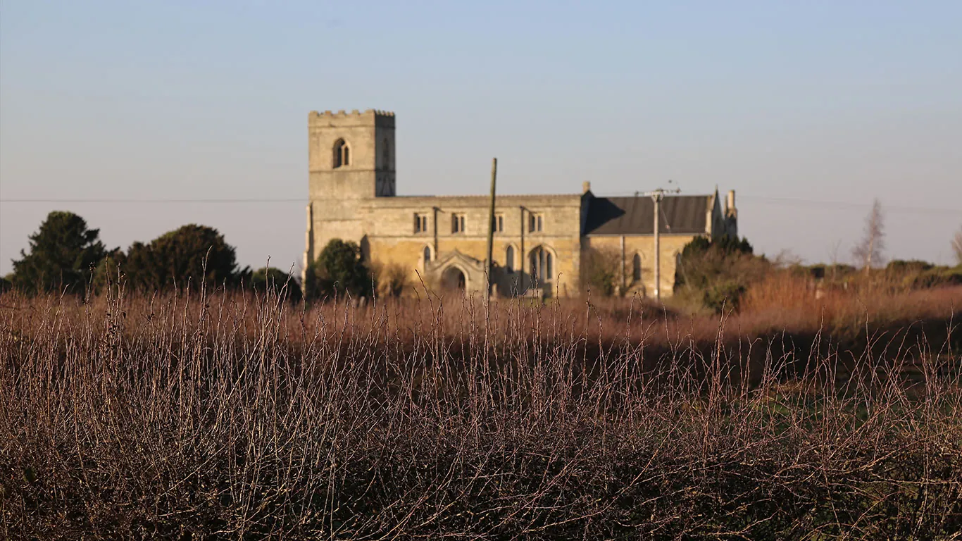 St Edmund's church across the fields near Kellington Manor